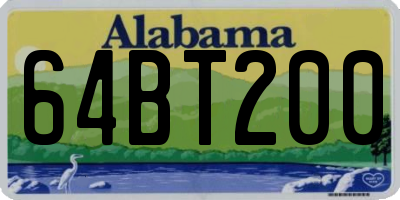 AL license plate 64BT200