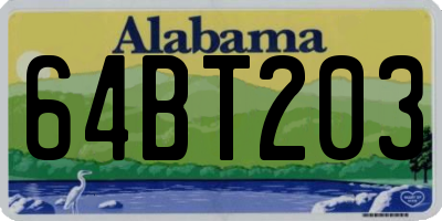 AL license plate 64BT203