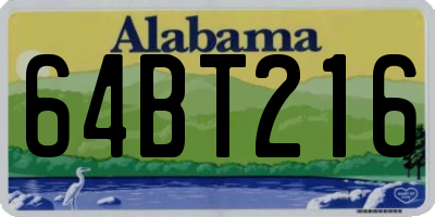 AL license plate 64BT216