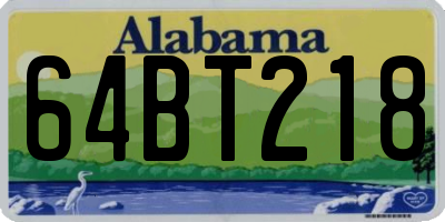 AL license plate 64BT218