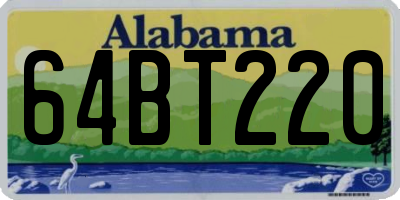 AL license plate 64BT220