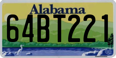 AL license plate 64BT221