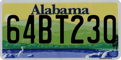 AL license plate 64BT230