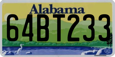 AL license plate 64BT233
