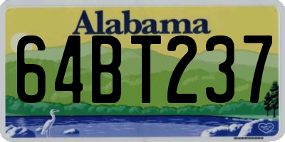 AL license plate 64BT237