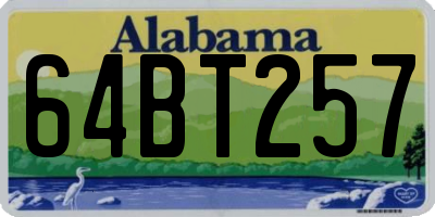 AL license plate 64BT257