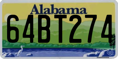 AL license plate 64BT274