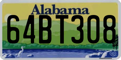 AL license plate 64BT308