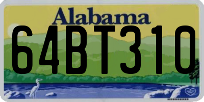 AL license plate 64BT310