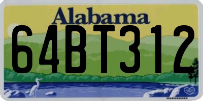 AL license plate 64BT312