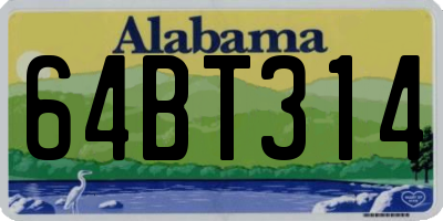 AL license plate 64BT314