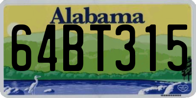 AL license plate 64BT315