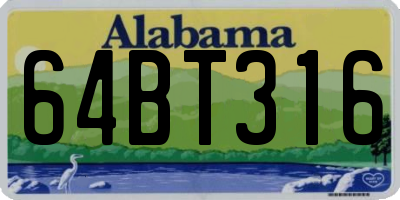 AL license plate 64BT316