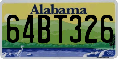 AL license plate 64BT326
