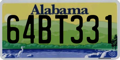 AL license plate 64BT331