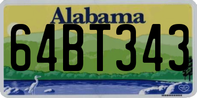 AL license plate 64BT343