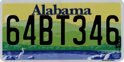 AL license plate 64BT346