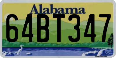 AL license plate 64BT347