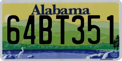 AL license plate 64BT351