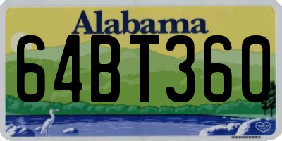 AL license plate 64BT360