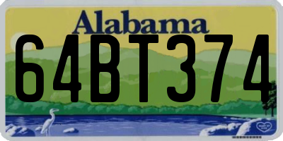 AL license plate 64BT374