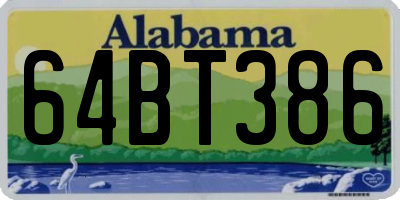 AL license plate 64BT386