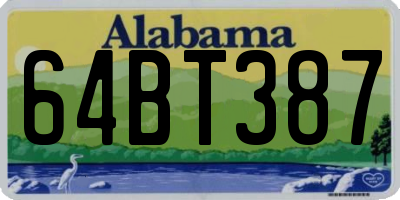 AL license plate 64BT387