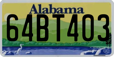 AL license plate 64BT403