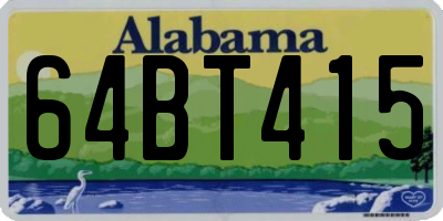 AL license plate 64BT415