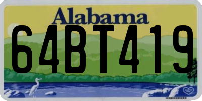 AL license plate 64BT419