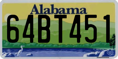 AL license plate 64BT451