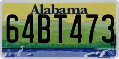 AL license plate 64BT473