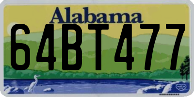 AL license plate 64BT477