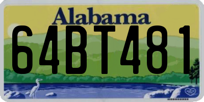 AL license plate 64BT481