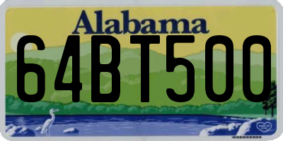 AL license plate 64BT500