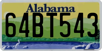 AL license plate 64BT543