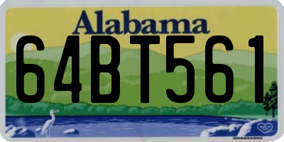 AL license plate 64BT561
