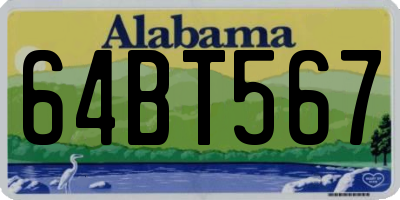 AL license plate 64BT567
