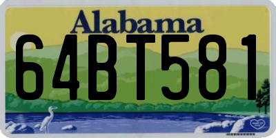 AL license plate 64BT581