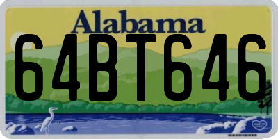 AL license plate 64BT646