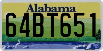 AL license plate 64BT651