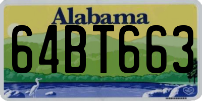 AL license plate 64BT663