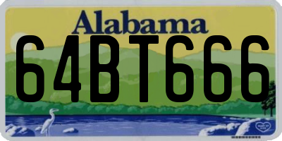 AL license plate 64BT666