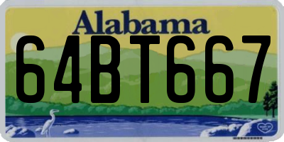 AL license plate 64BT667
