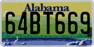 AL license plate 64BT669