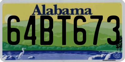 AL license plate 64BT673