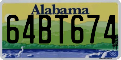 AL license plate 64BT674
