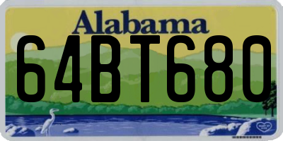 AL license plate 64BT680