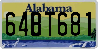 AL license plate 64BT681