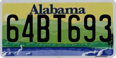 AL license plate 64BT693